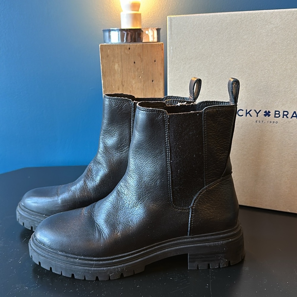 Lucky Brand Black Combat Boots